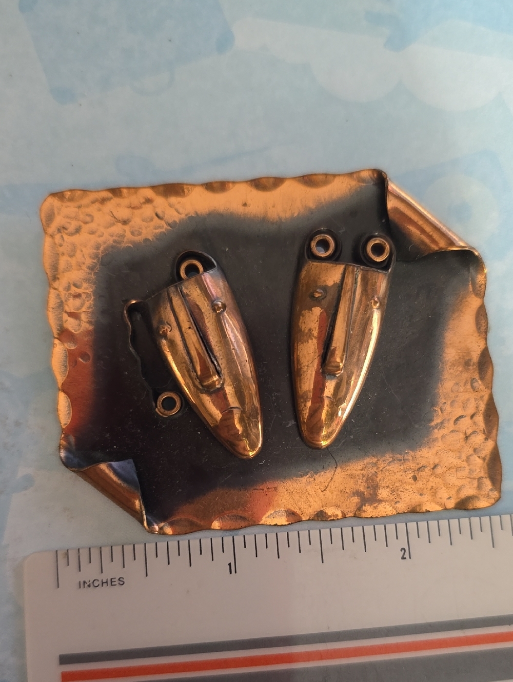 Rebja Vintage Copper Pin Earing Set MCM